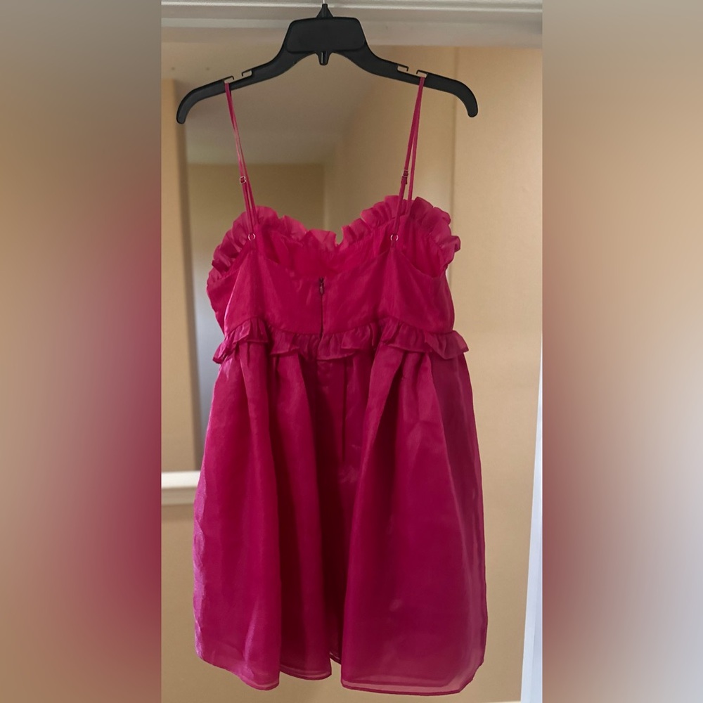 BIBI Pink Party Lined Sweet Heart‎ Neck Sleeveless Tulle Mini Dress Size Medium - Picture 4 of 7